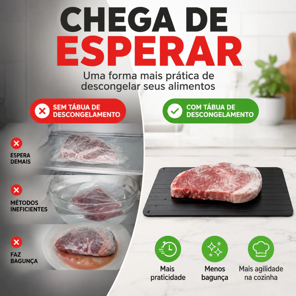 Tábua DefrostMax Pro™ – Descongele 10x Mais Rápido