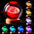 Luminária 3D de Cristal com LED Multicolor