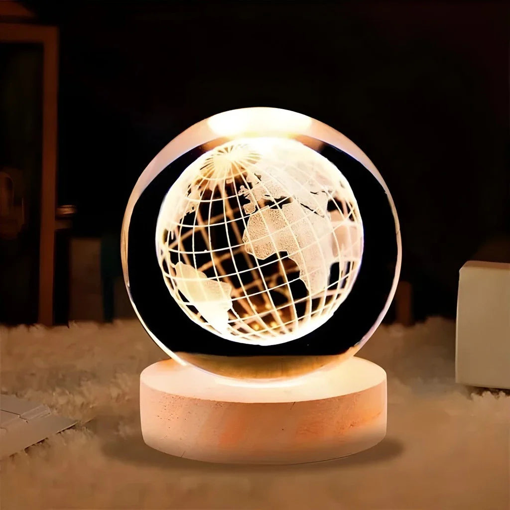 Luminária 3D de Cristal com LED Multicolor