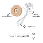 Luminária 3D de Cristal com LED Multicolor
